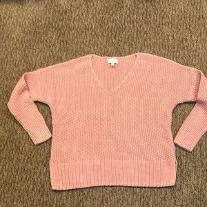 Lucky Brand Women's Sweater. Size small.  Dusty Pink.  Long Sleeve V Neck
